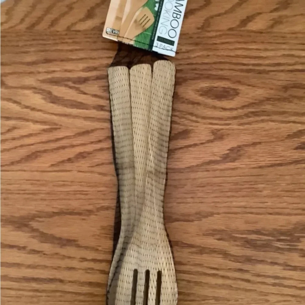 EVRI Bamboo Cooking Utensils Set - Natural and Black